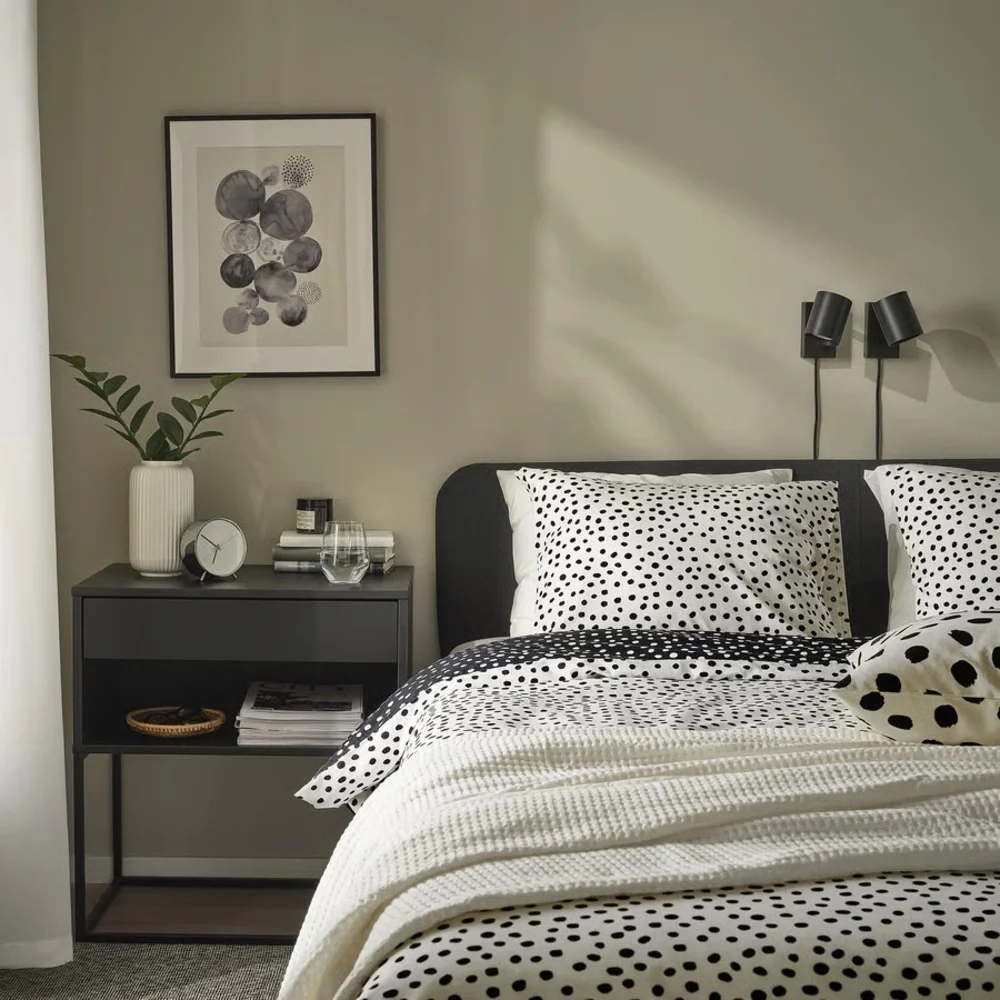 Polka Dot Black and White Duvet Cover Set